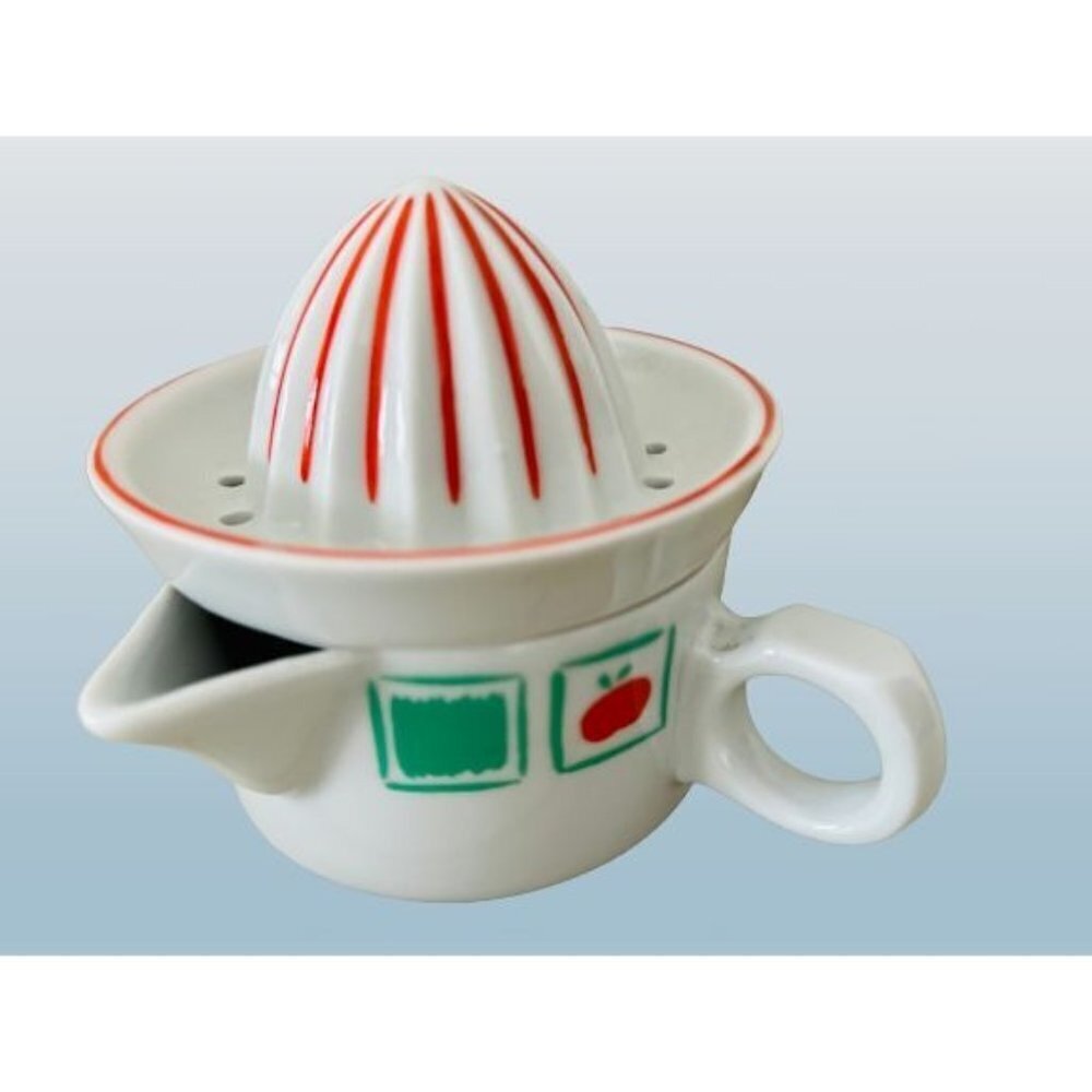 Limoges France Ceramic Lemon Juicer Reamer Squeezer White with Cherries